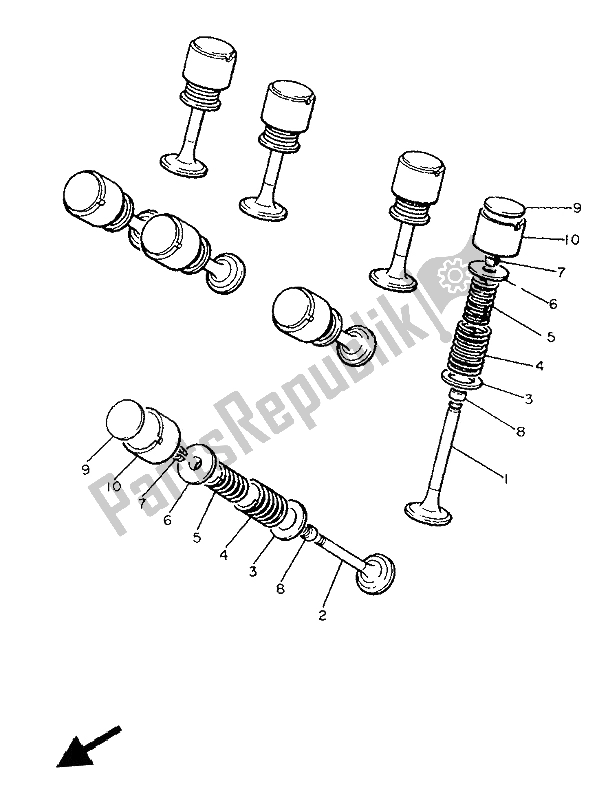 All parts for the Valve of the Yamaha FJ 1200A 1992