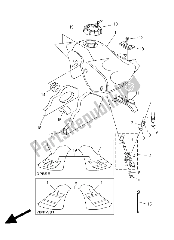 Todas las partes para Depósito De Combustible de Yamaha DT 125 RE 1998