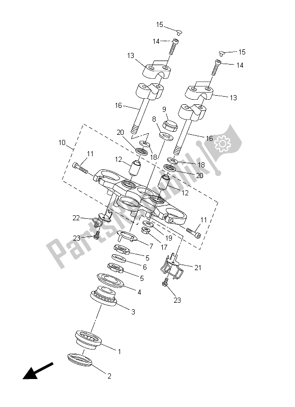Todas as partes de Direção do Yamaha FZ8 SA 800 2015