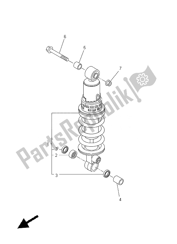 Tutte le parti per il Sospensione Posteriore del Yamaha FZ8 N 800 2014