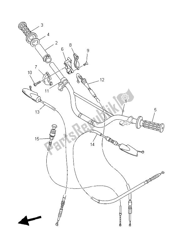 All parts for the Steering Handle & Cable of the Yamaha TT R 125E SW LW 2006