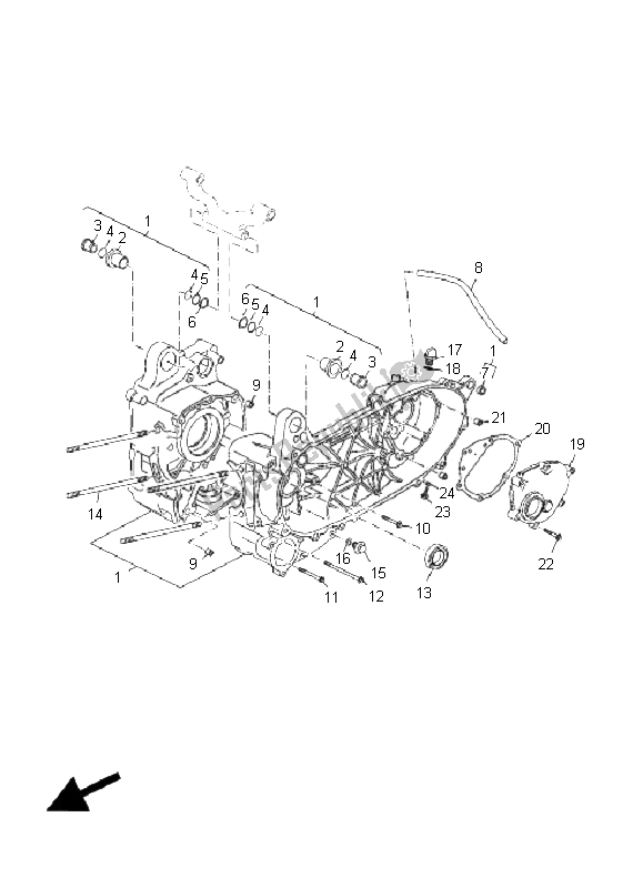 All parts for the Crankcase of the Yamaha VP 125 X City 2008