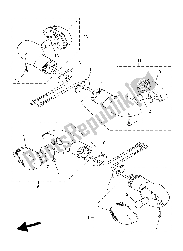 Tutte le parti per il Luce Lampeggiante del Yamaha FZ8 NA 800 2012