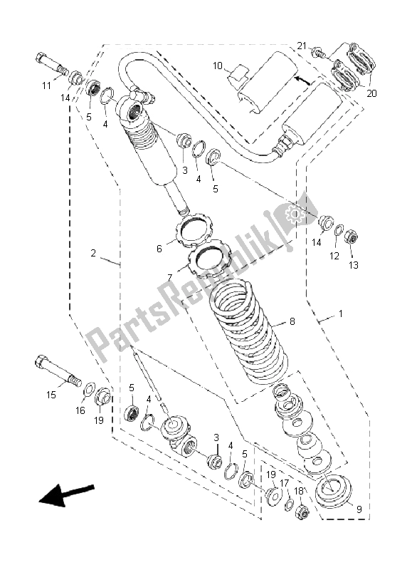 Tutte le parti per il Sospensione Posteriore del Yamaha YFM 350 Warrior 2004