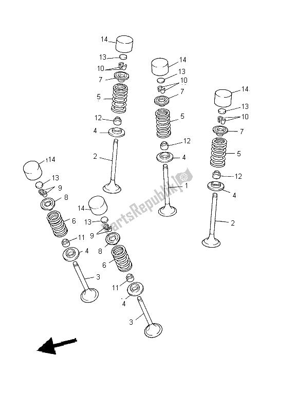 Tutte le parti per il Valvola del Yamaha WR 426 400F 2002