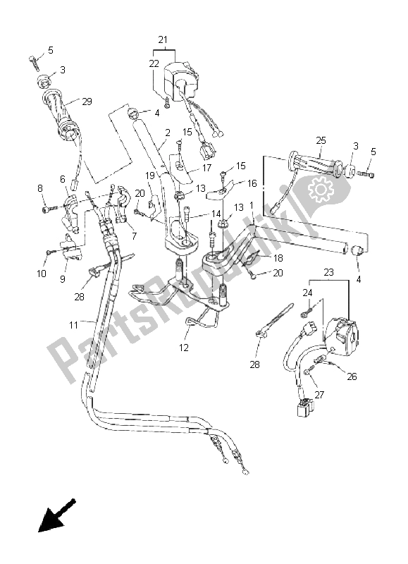 Wszystkie części do Uchwyt Kierownicy I Kabel Yamaha FJR 1300A 2008