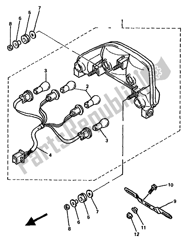 Todas las partes para Luz De La Cola de Yamaha GTS 1000A 1994