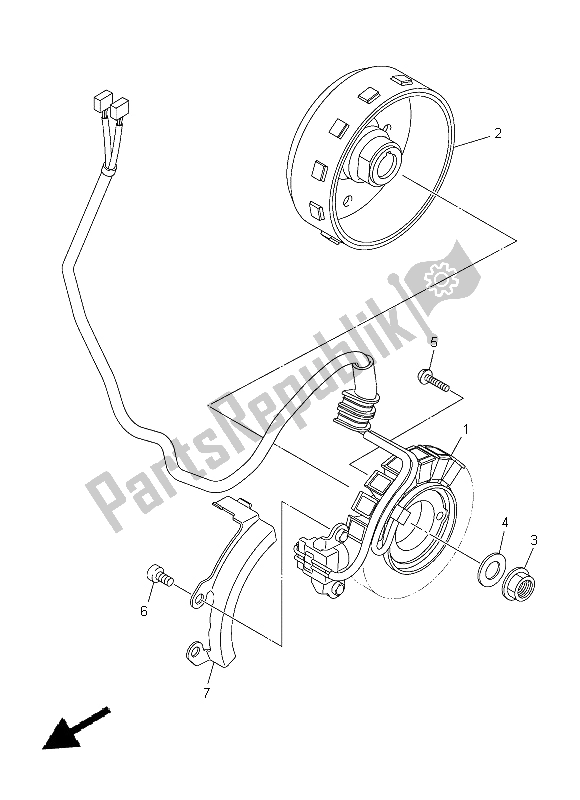 Todas as partes de Gerador do Yamaha WR 250F 2015