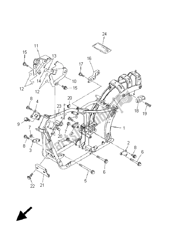 Tutte le parti per il Telaio del Yamaha XVS 250 Dragstar 2001