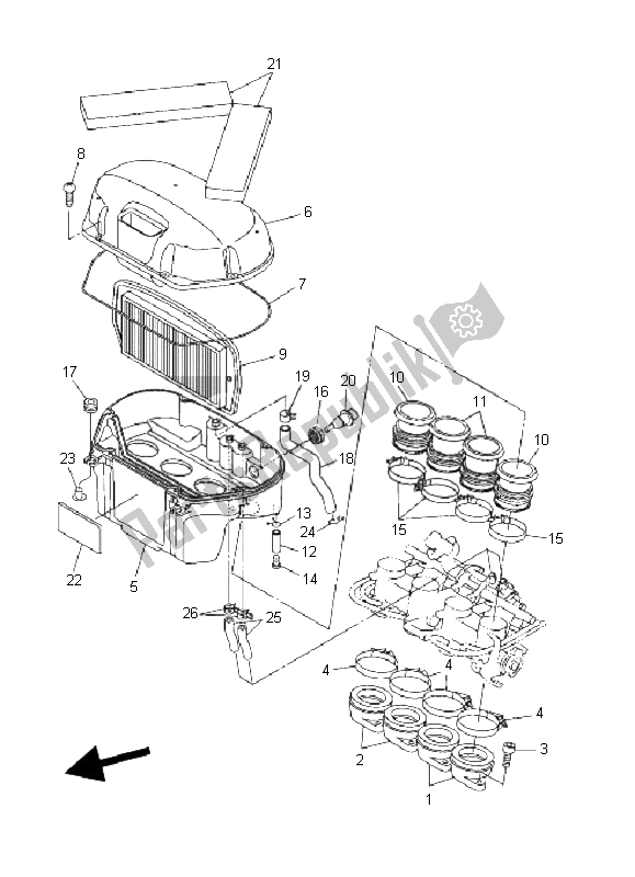 Alle onderdelen voor de Inname van de Yamaha FZ6 SA Fazer 600 2006