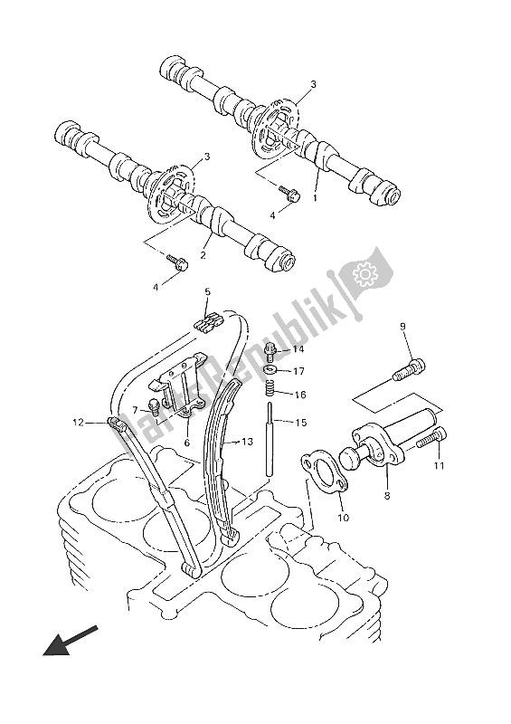 All parts for the Camshaft & Chain of the Yamaha XJR 1300C 2016