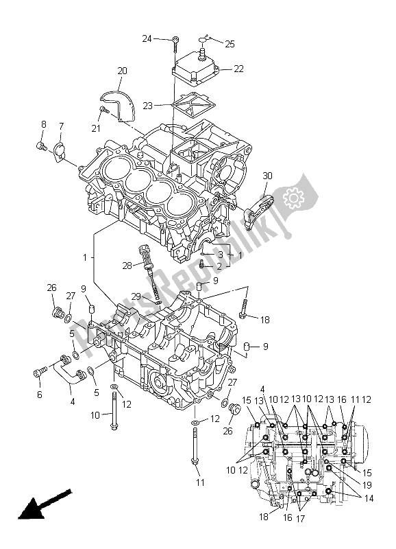 Todas as partes de Bloco Do Motor do Yamaha YZF R6 600 2005