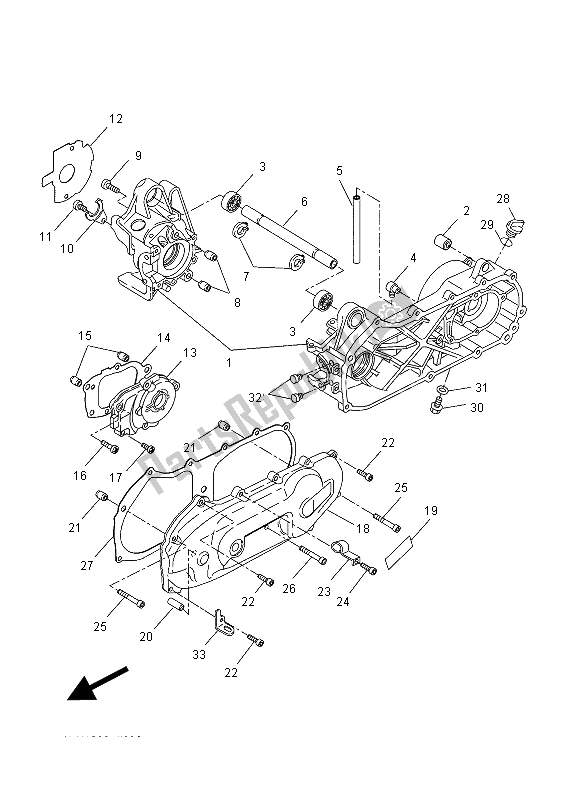 All parts for the Crankcase of the Yamaha NS 50 2015