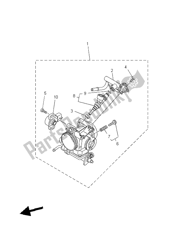 Alle onderdelen voor de Intake 2 van de Yamaha XT 660R 2009