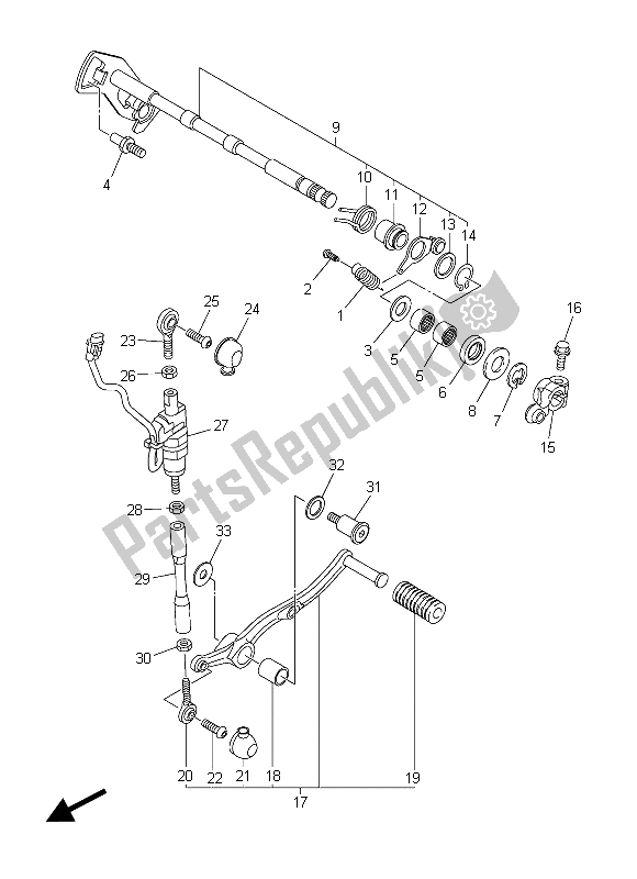 Wszystkie części do Wa? Ek Zmiany Biegów Yamaha YZF R1M 1000 2015