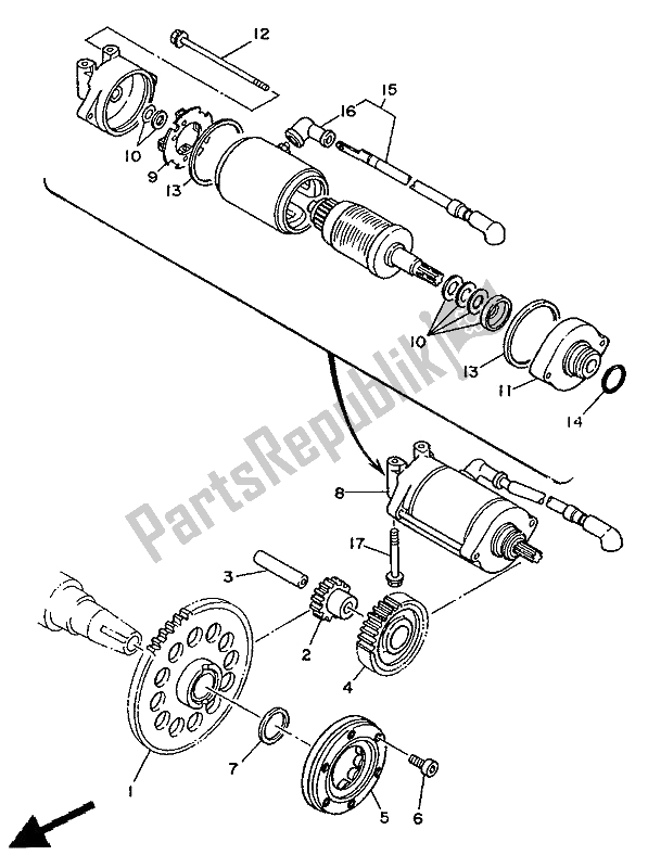 Todas as partes de Embreagem De Partida do Yamaha TDM 850 1994