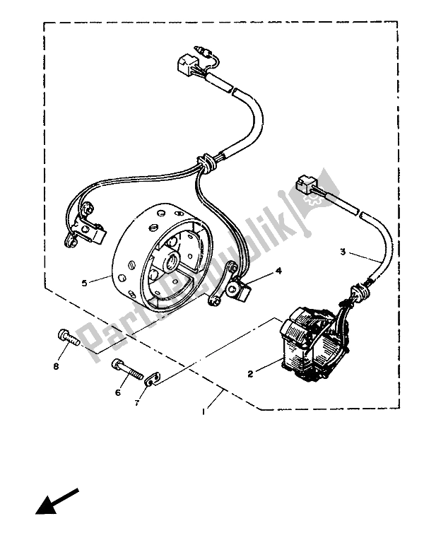 Todas as partes de Gerador do Yamaha SR 125 1989