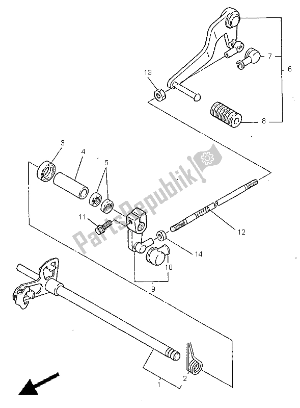 Tutte le parti per il Albero Del Cambio del Yamaha FZS 600 1998