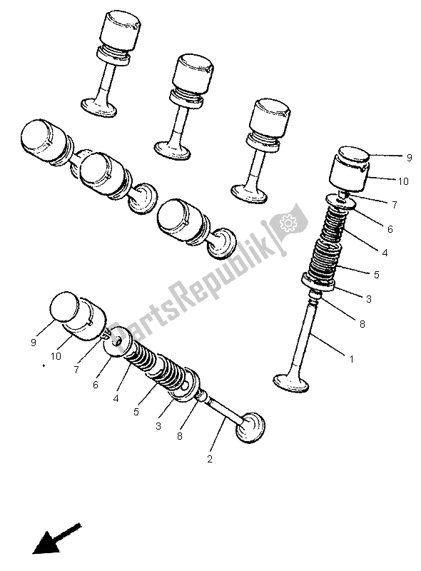 Toutes les pièces pour le Soupape du Yamaha XJ 600N 1999