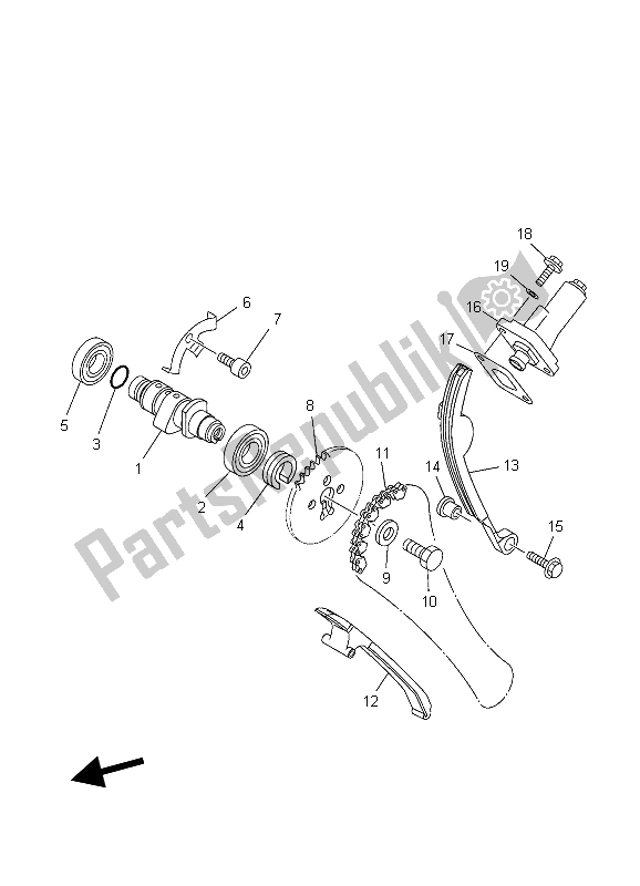 All parts for the Camshaft & Chain of the Yamaha YBR 125 ED 2006