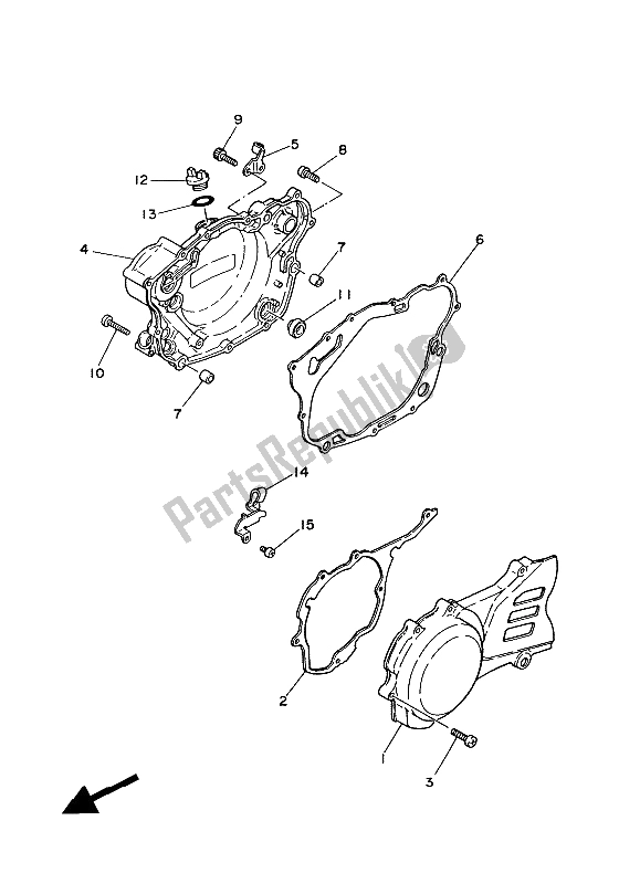 Toutes les pièces pour le Couvercle De Carter 1 du Yamaha XT 350 1988