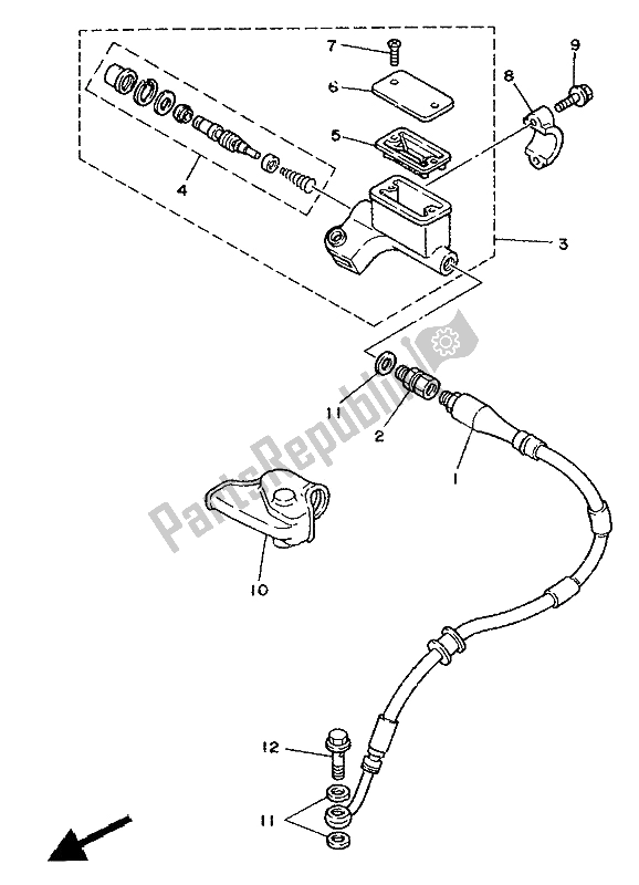 Todas las partes para Cilindro Maestro Delantero de Yamaha TY 250Z 1994