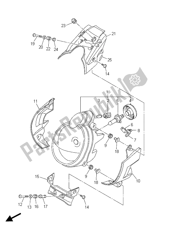 Tutte le parti per il Faro del Yamaha VMX 17 1700 2015