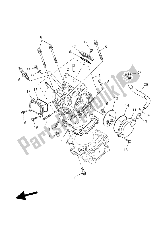 Tutte le parti per il Testata del Yamaha YFM 550 Fwad Dpbse Grizzly 4X4 2014