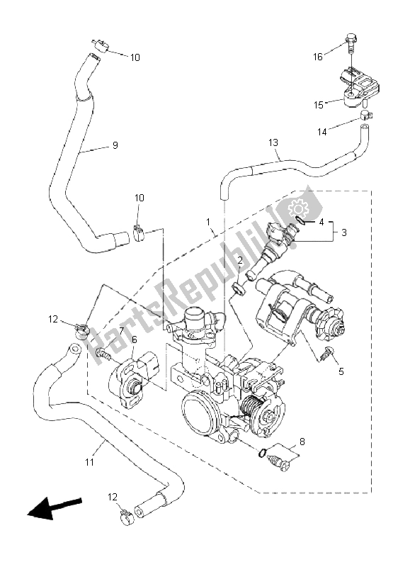 All parts for the Intake 2 of the Yamaha WR 250R 2008