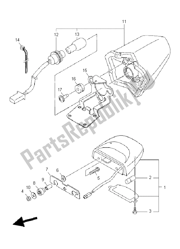 Tutte le parti per il Fanale Posteriore del Yamaha XJ6 FA 600 2011