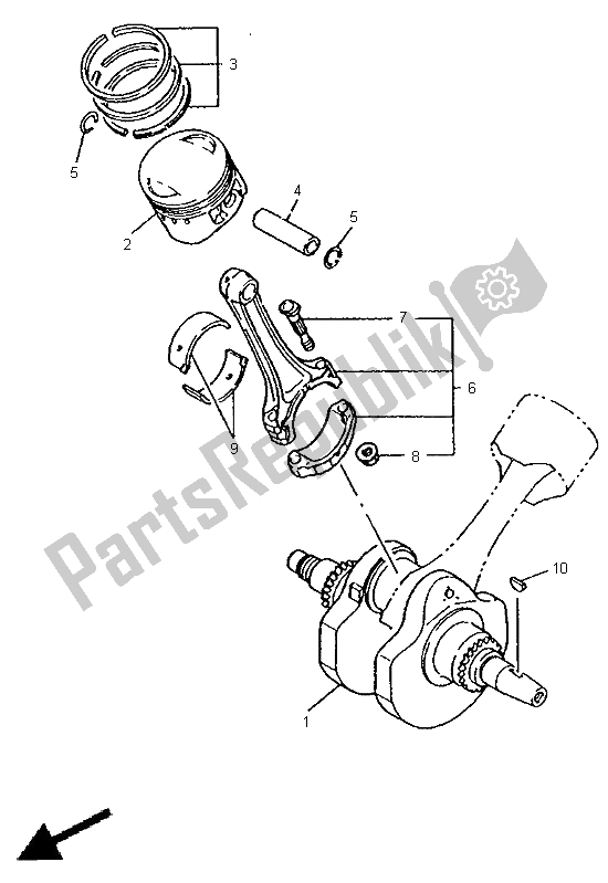 All parts for the Crankshaft & Piston of the Yamaha XV 535 Virago 1998