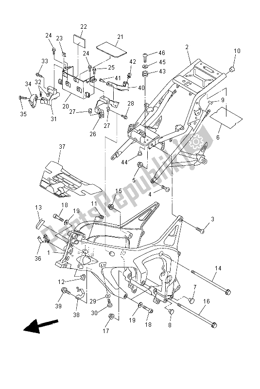 Toutes les pièces pour le Cadre du Yamaha FZ6 N 600 2004