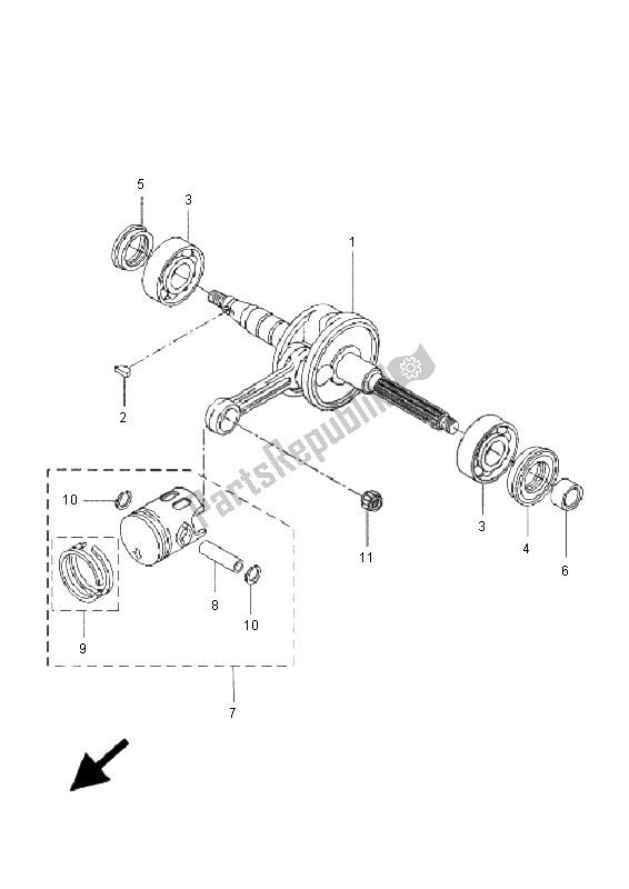 All parts for the Crankshaft & Piston of the Yamaha YQ 50R Aerox 2005