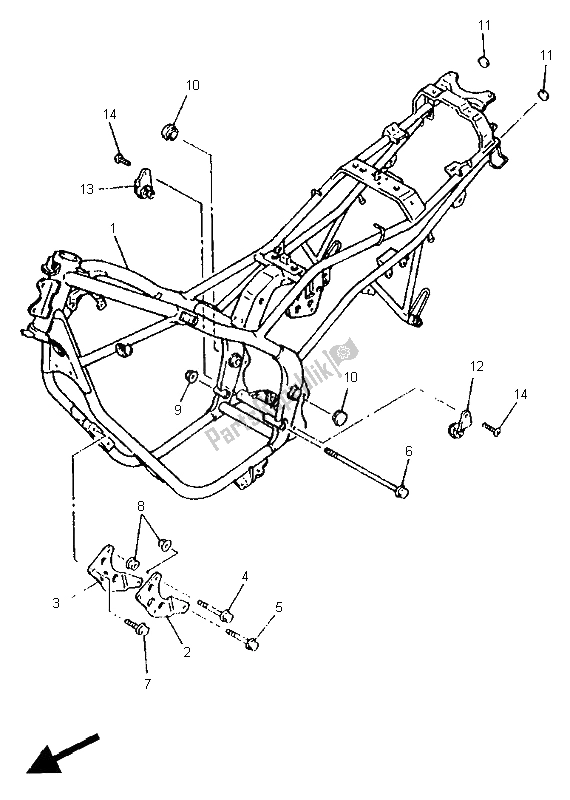 Tutte le parti per il Telaio del Yamaha XJ 600S 1995