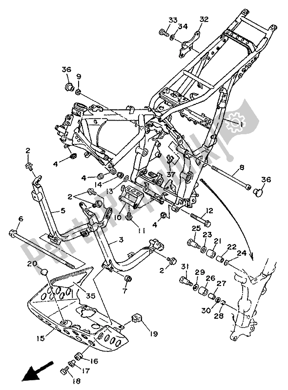 Tutte le parti per il Telaio del Yamaha XTZ 750 Supertenere 1994