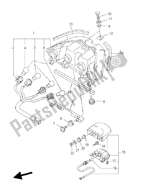 Alle onderdelen voor de Achterlicht van de Yamaha FJR 1300 AS 2009