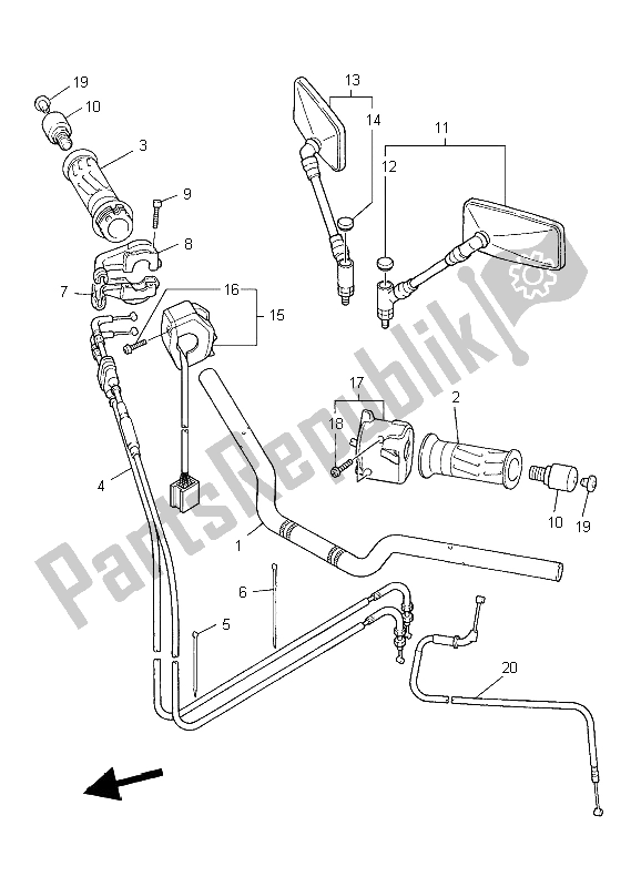 Toutes les pièces pour le Poignée Et Câble De Direction du Yamaha XJR 1300 2006