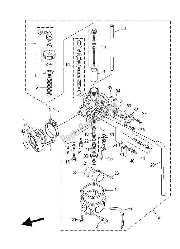 Tutte le parti per il Carburatore del Yamaha XT 125X 2006