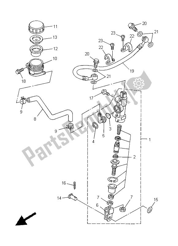 Tutte le parti per il Pompa Freno Posteriore del Yamaha YZ 85 LW 2014