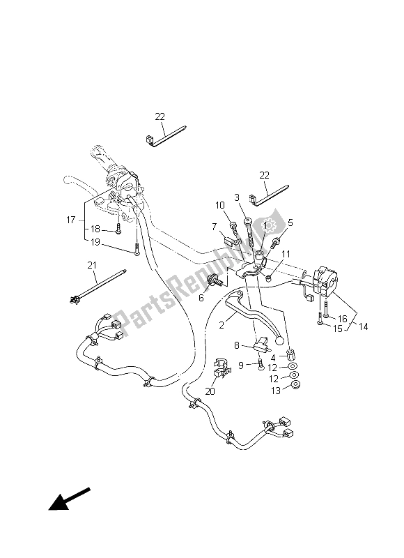 All parts for the Handle Switch & Lever of the Yamaha MT 09 Tracer ABS 900 2015