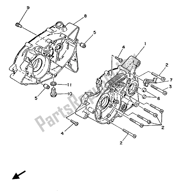 Tutte le parti per il Carter del Yamaha YSR 80 1988