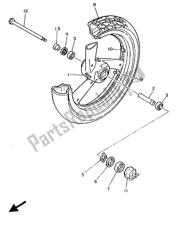 Wszystkie części do Przednie Ko? O Yamaha FJ 1200 1992