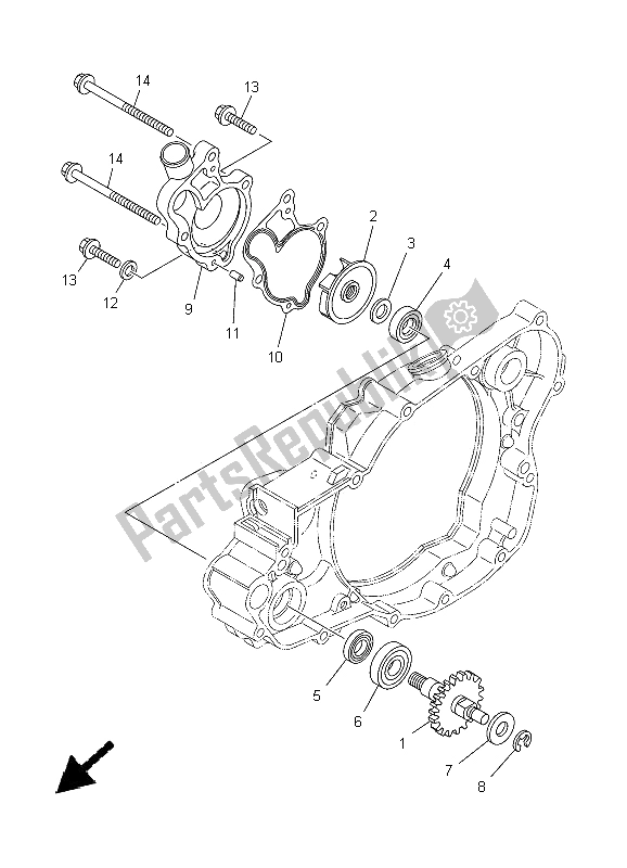 Todas las partes para Bomba De Agua de Yamaha YZ 250 2005
