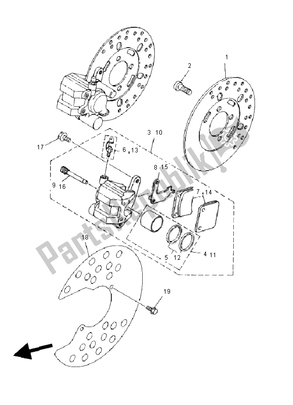 Todas las partes para Pinza De Freno Delantero de Yamaha YFM 350 FW Wolverine 4X4 2000