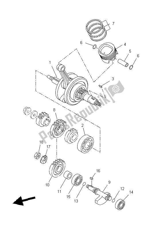 Tutte le parti per il Albero Motore E Pistone del Yamaha YZF R 125 2009