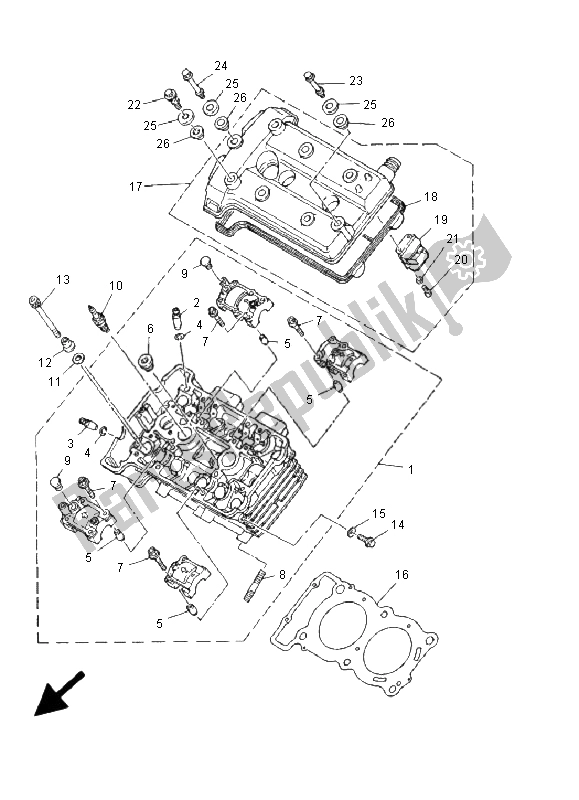 Todas las partes para Cabeza De Cilindro de Yamaha TDM 850 2001