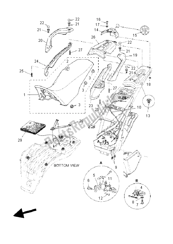 All parts for the Seat of the Yamaha XT 660Z Tenere 2011