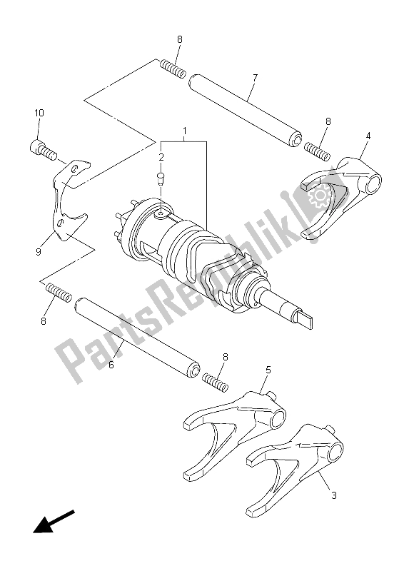 All parts for the Shift Cam & Fork of the Yamaha FJR 1300 AS 2015