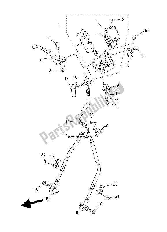 Tutte le parti per il Pompa Freno Anteriore del Yamaha FJR 1300 2002