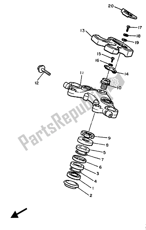 Todas as partes de Direção do Yamaha XJ 600 1989